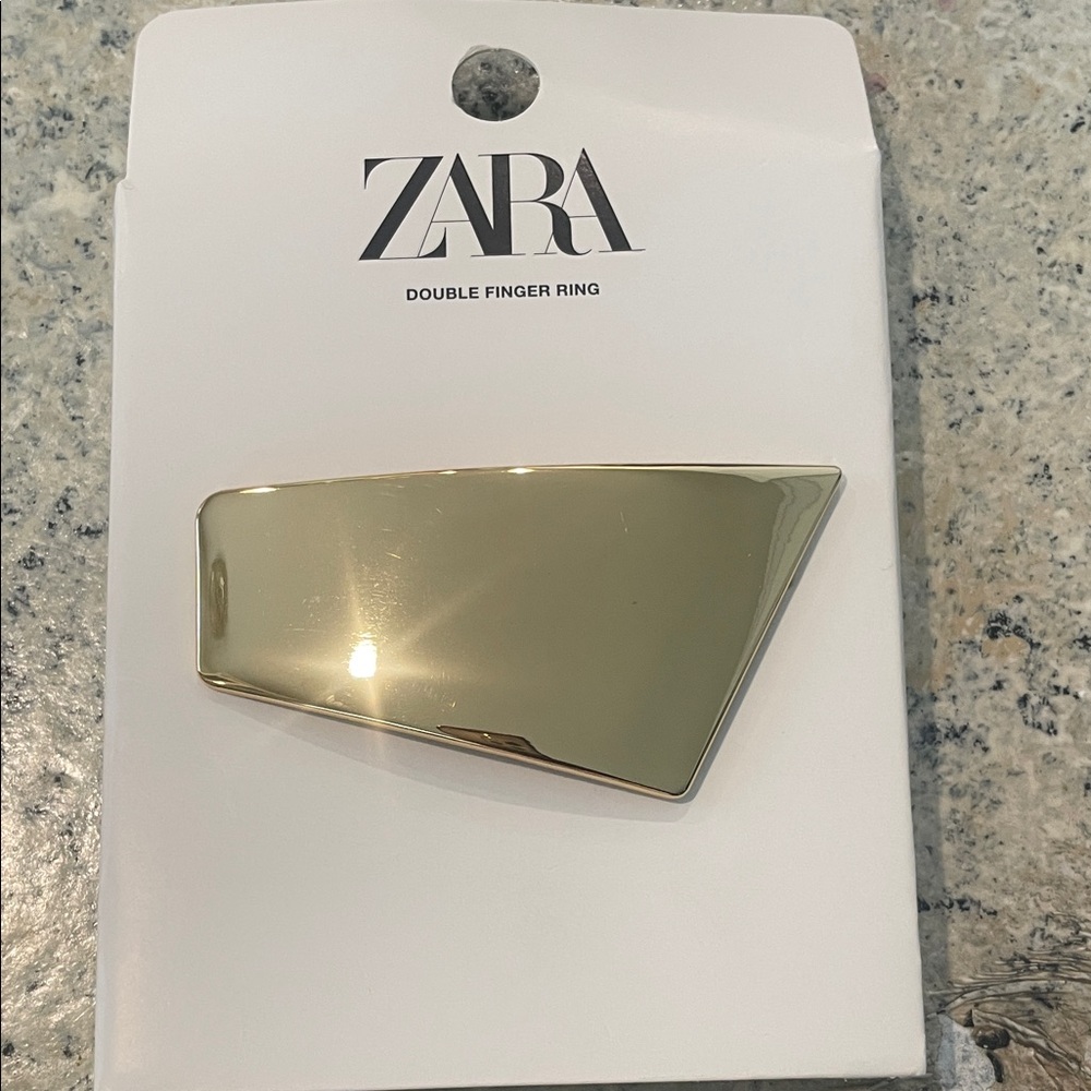 Zara Metallic Gold Geometric Ring